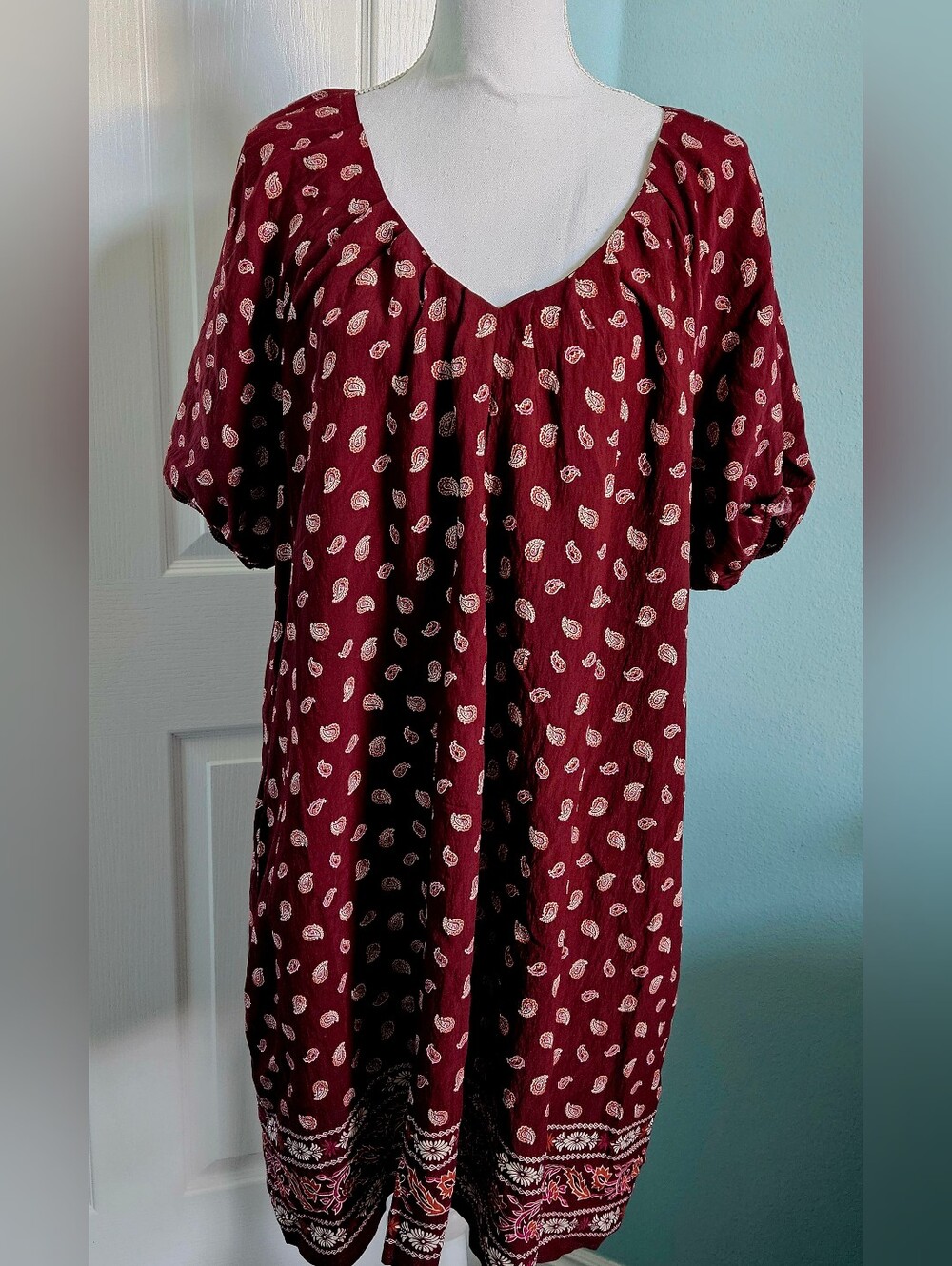 NWT Burgundy Paisley Dress